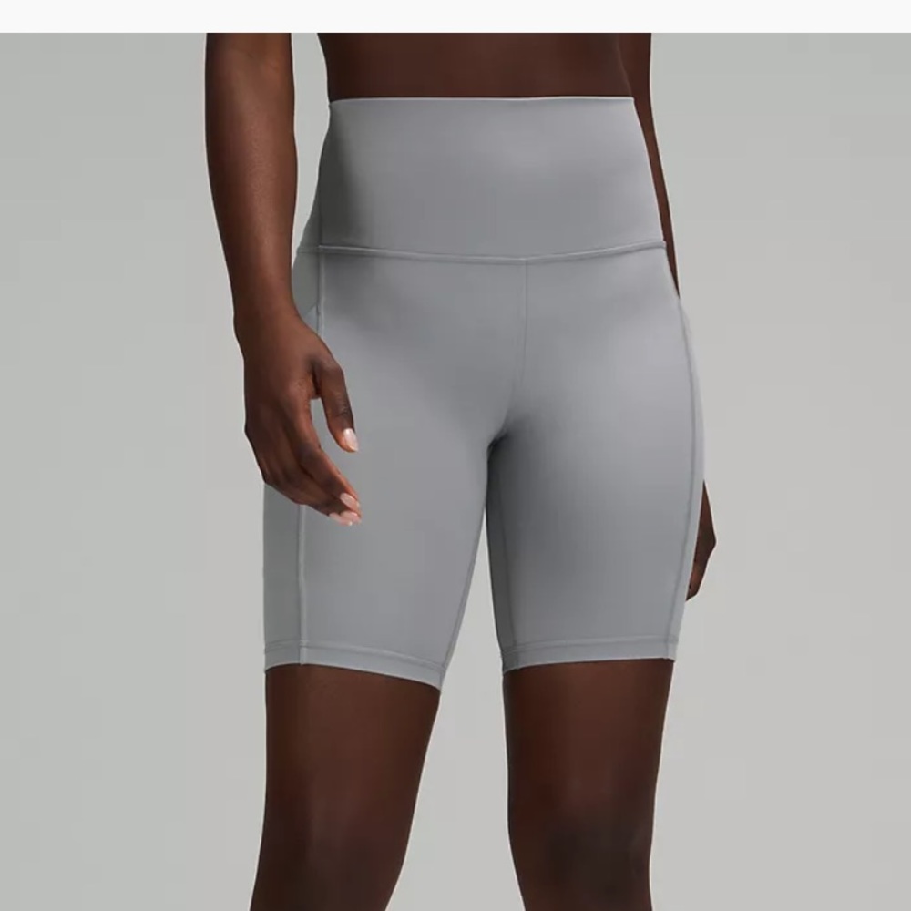 lululemon athletica High-Rise Grey Athletic Bike Shorts with pockets